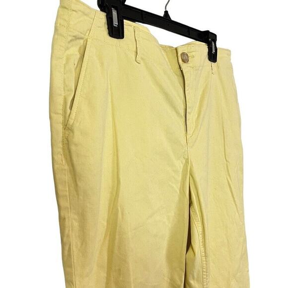Ann Taylor Loft The Slim Yellow Khaki Stretch Cotton Flat Front Pants Womens 14 - Picture 4 of 16